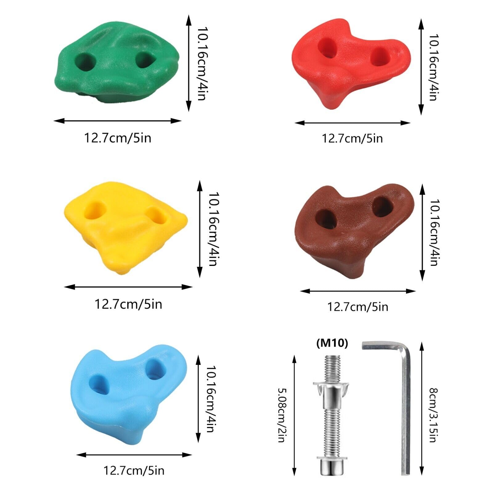 HYGRAD Rock Climbing Holds Outdoor Garden Home Rock Climbing Set of 20 Holds Kids Garden Activity Play Area