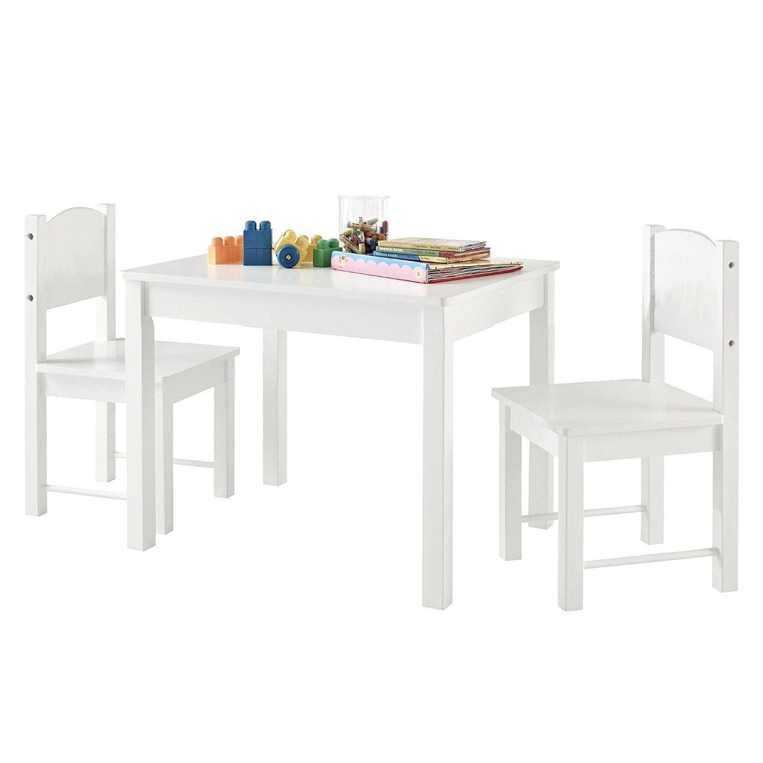 HYGRAD® Multi-Purpose Kids Children's Wooden Table and 2 Chair Set For homeschooling Preschoolers Boys and Girls Activity Build & Play Table Chair Set (Grey Table & Chair)