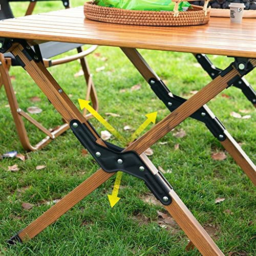 HYGRAD BUILT TO SURVIVE Wooden Effect Egg Roll Picnic Table Portable BBQ Table Foldable Wooden Effect Carry Picnic Table Garden Table Outdoor Foldable Table (60cm or 120cm)