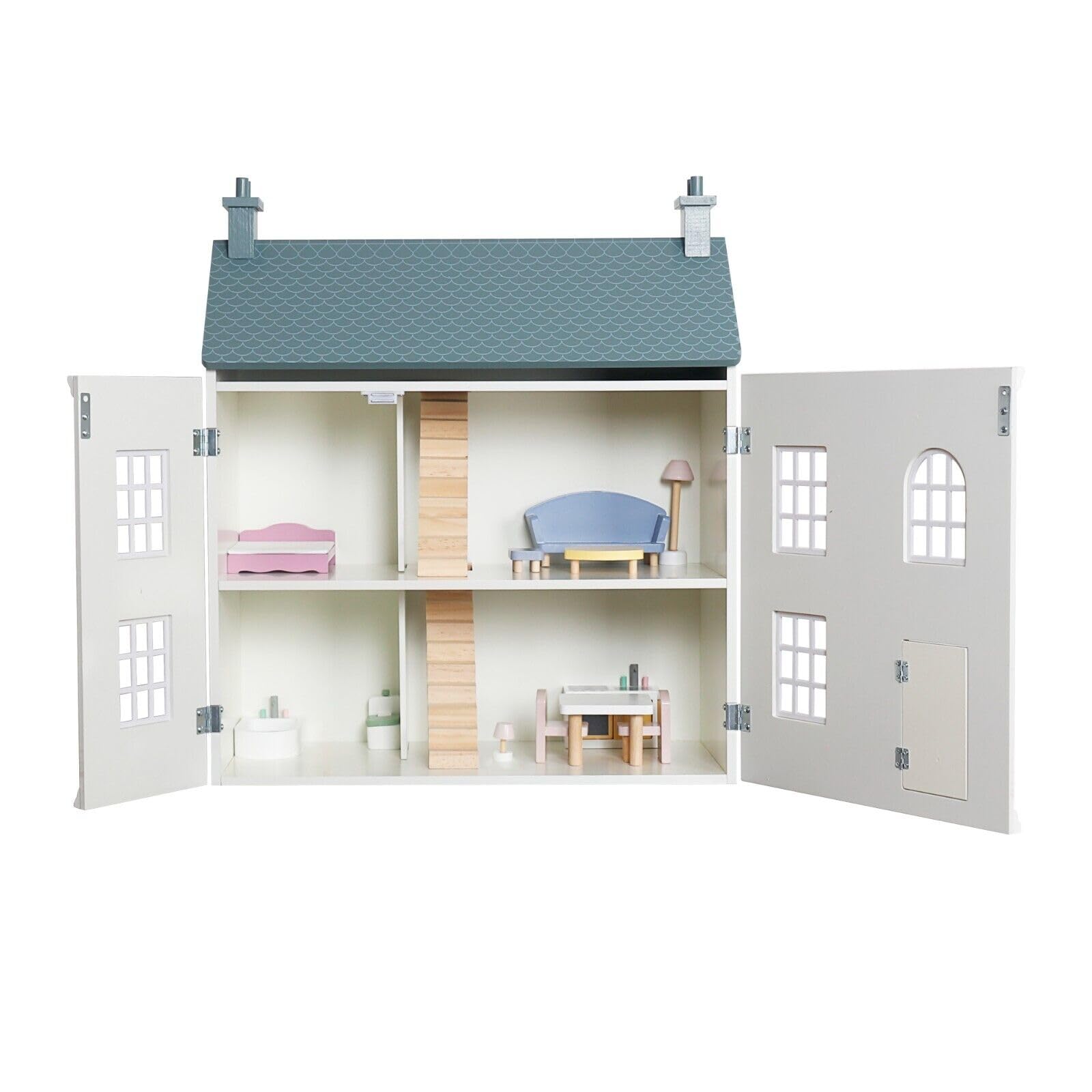 HYGRAD Large Cottage Wooden Doll Houses With Furniture And Accessories Girls Doll House Play Set Doll House Toy Gift Set For Girls Flowery Cottage Doll Houses (Design 5), DH123