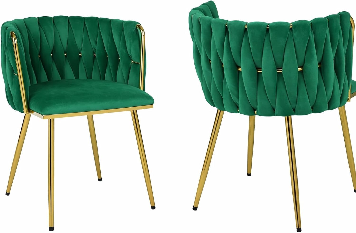 Modern Velvet Dining Chairs Set Of 2 – Accent Kitchen Chairs With Backrest & Metal Legs 47D X 53W X 72H For Office, Dining Room, Living Room, Kitchen, Vanity