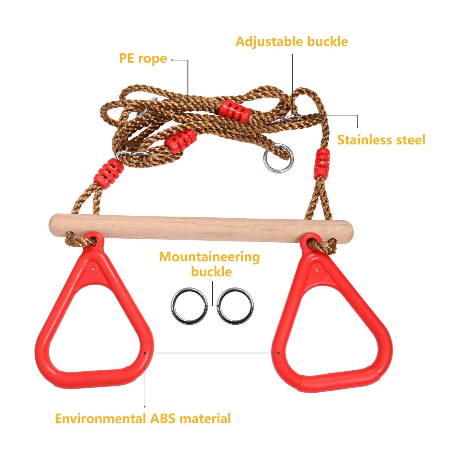 HYGRAD Kids Trapeze Bar With Gym Rings Outdoor Kids Gym Toy Activity Swing Climbing Frame Childrens Activity Outdoor Climbing Activities Fun Outdoor Kids Play Equipment UK (Trapeze Bar)