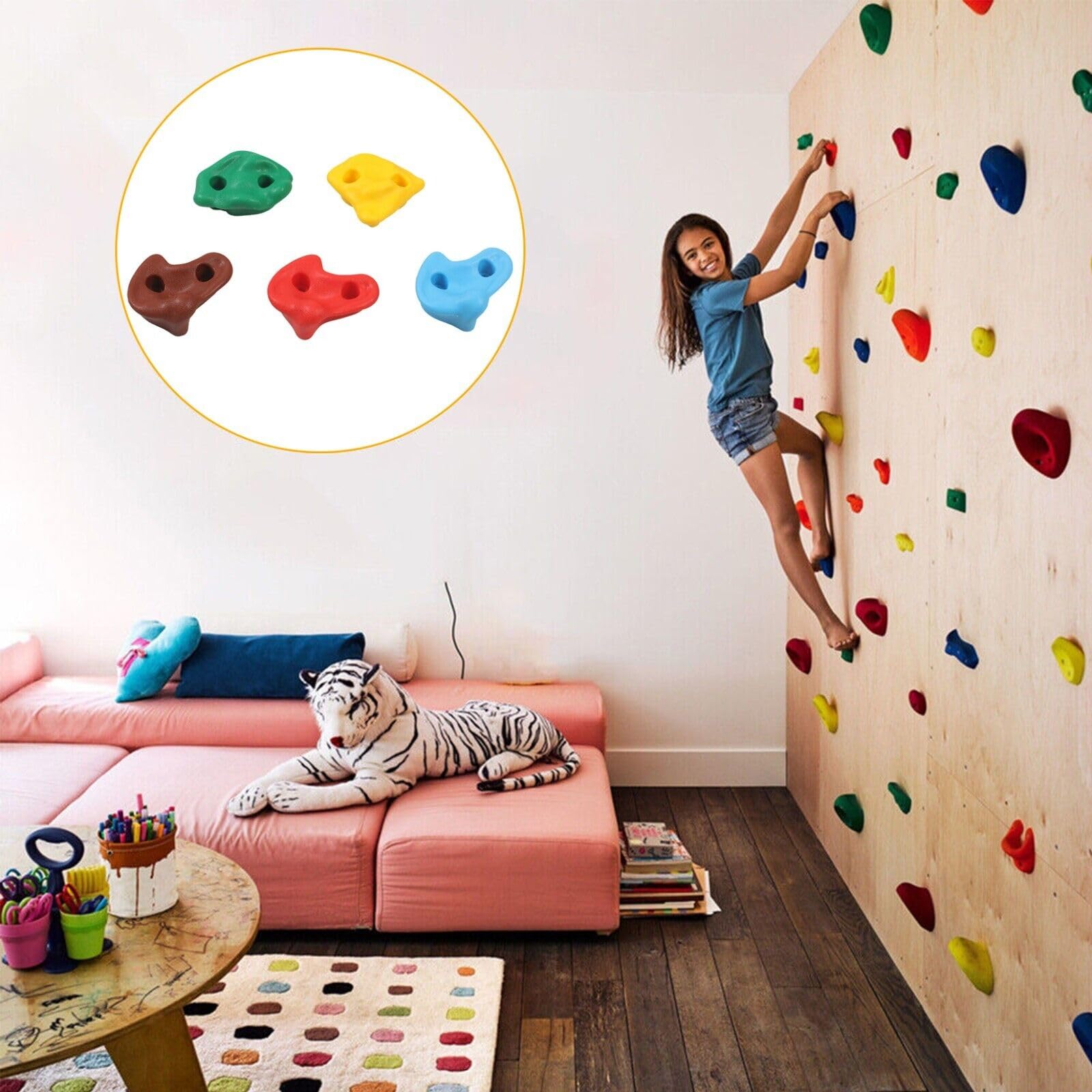 HYGRAD Rock Climbing Holds Outdoor Garden Home Rock Climbing Set of 20 Holds Kids Garden Activity Play Area