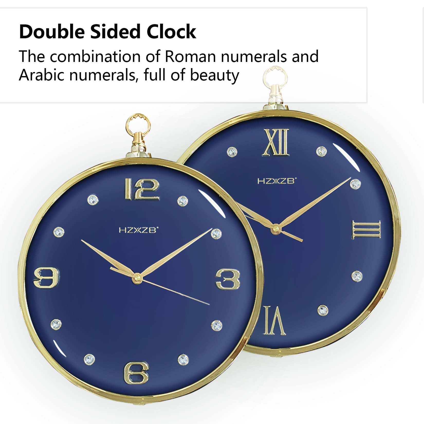HYGRAD BUILT TO SURVIVE 𝗛𝗬𝗚𝗥𝗔𝗗- Elegant Deer Head Double-Sided Wall Clock- Timekeeping Elegance and Room Decor in One- A Fusion of Functionality and Stunning Wall Art (Blue)