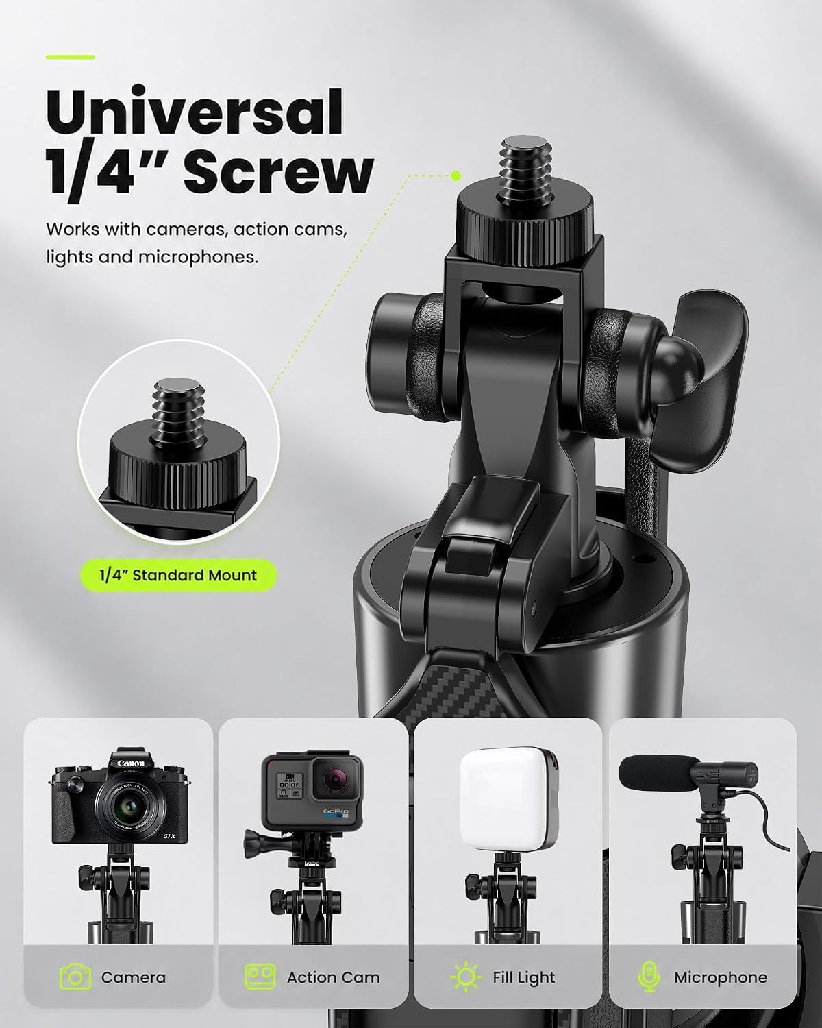Magnetic Selfie Stick Tripod - Phone Mount & 360°Rotatable Phone Stand Compatible with All Smartphone for Selfies Live Video Recording