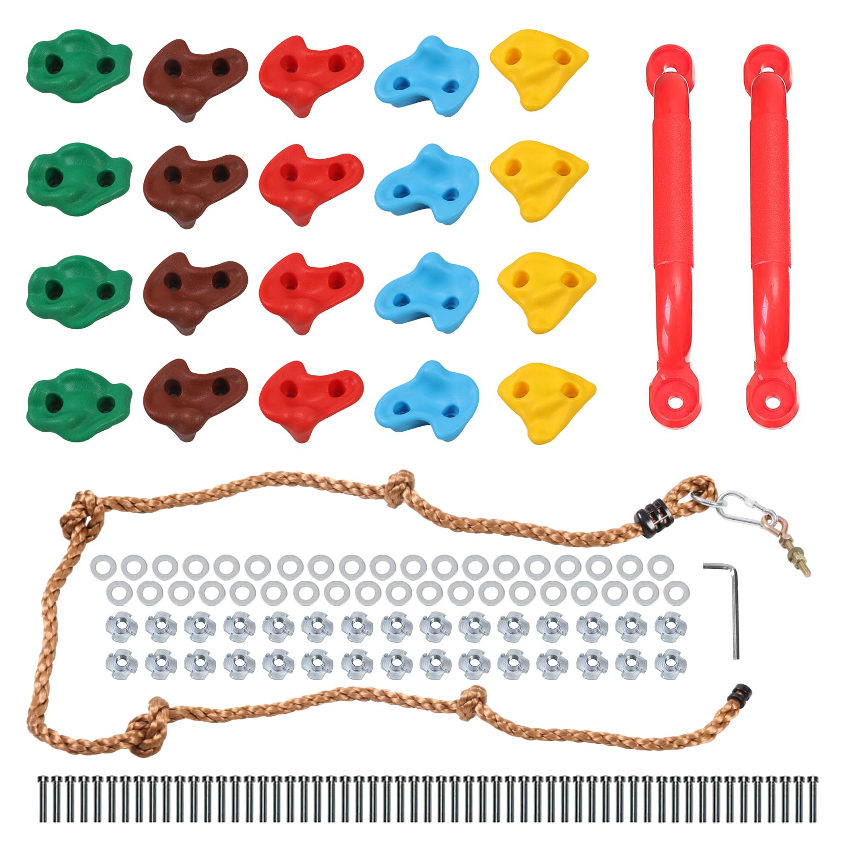 HYGRAD Rock Climbing Holds Outdoor Garden Home Rock Climbing Set of 20 Holds Kids Garden Activity Play Area
