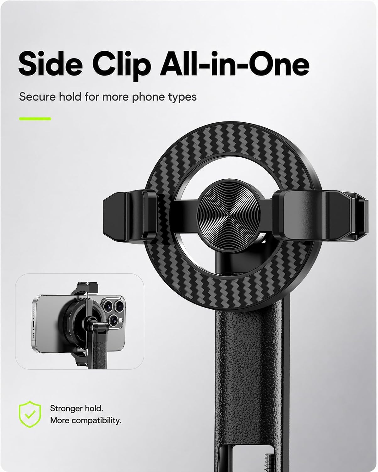 Magnetic Selfie Stick Tripod - Phone Mount & 360°Rotatable Phone Stand Compatible with All Smartphone for Selfies Live Video Recording