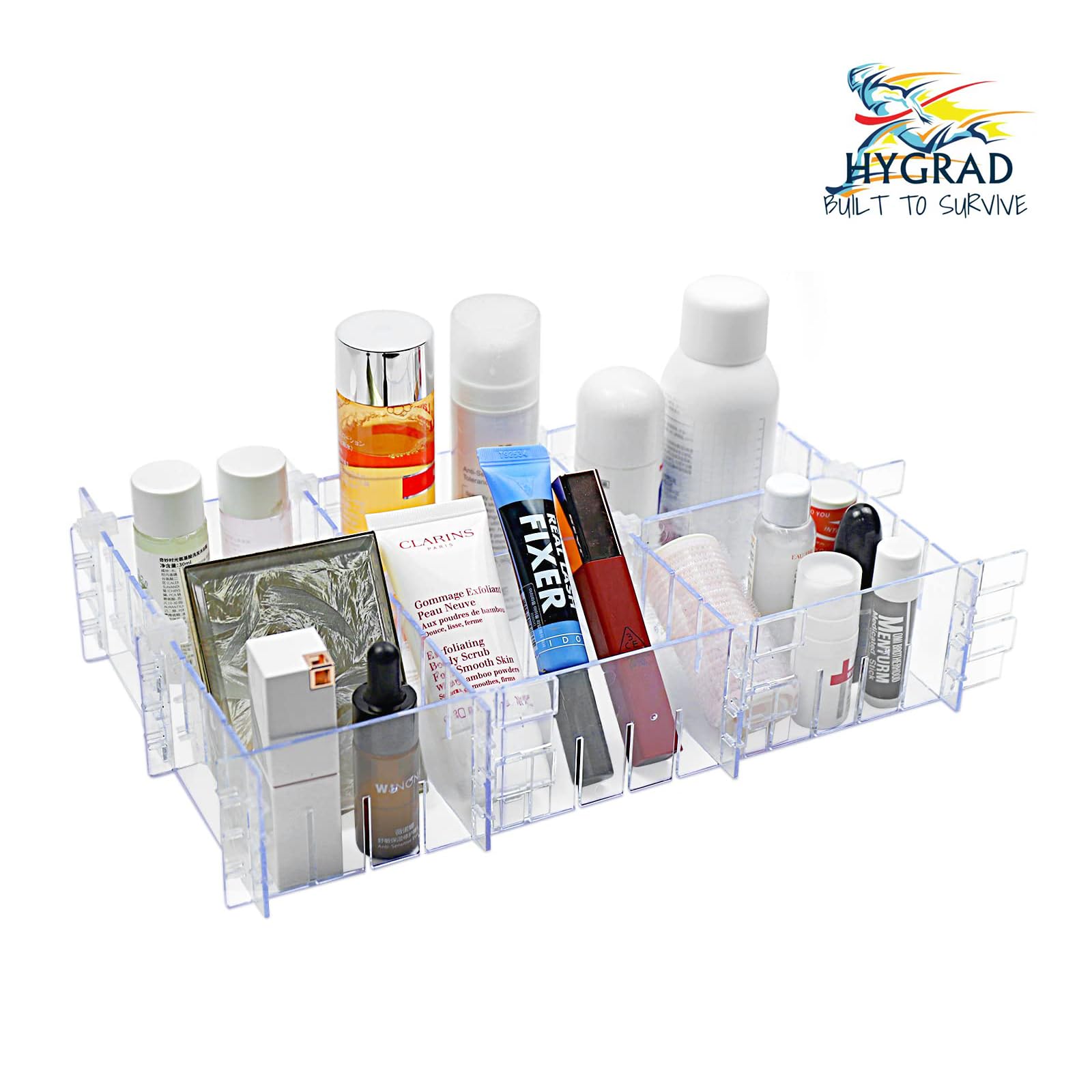 15 Pcs Adjustable Drawer Organiser- 10x0.3x6cm Perfect Clear Plastic Separators for Clothing, Kitchen Utensils, and Office Storage. Maximize Efficiency and Keep Your Home Tidy.