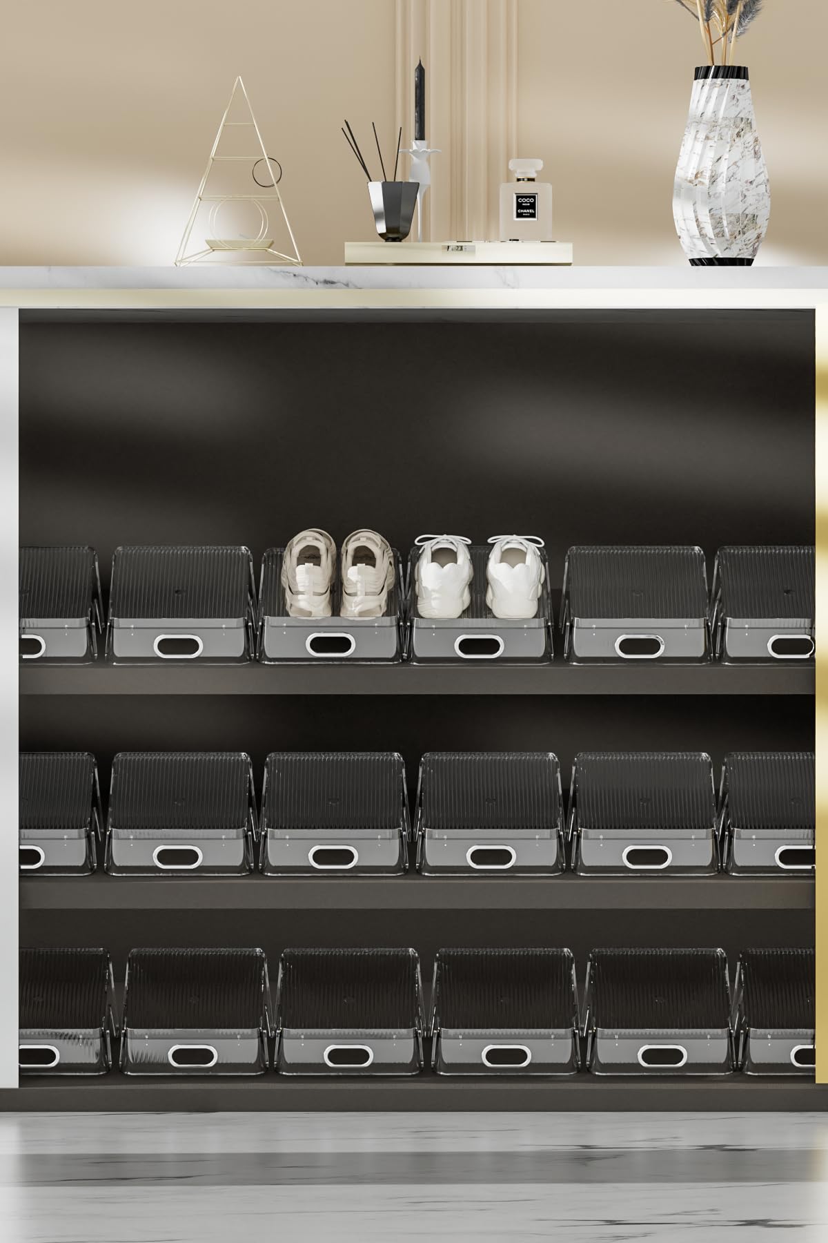 Double Layer Shoe Rack Slots Organizer 25 X 23 X 12.7cm Stacker Space - Saving Transparent Plastic Shoe Holder - Stand Shoe Rack Wardrobe Storage For Cabinet