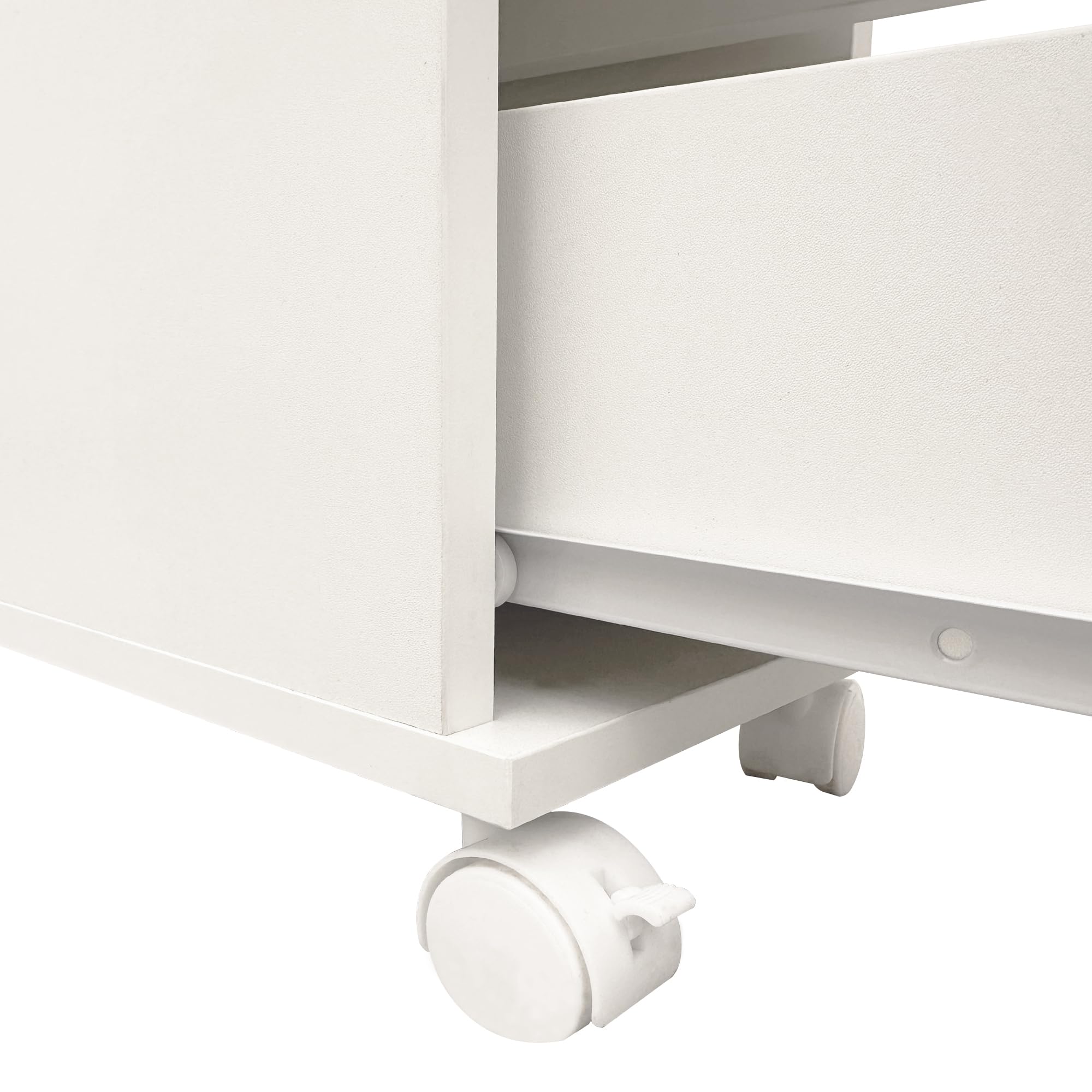 Slim Storage Cabinet, Bathroom Floor Storage Cabinet Narrow Towel Cabinet Organizer with 3 Drawers & Wheels, Freestanding Bathroom Storage Organizer Toilet Paper Holder and Storage