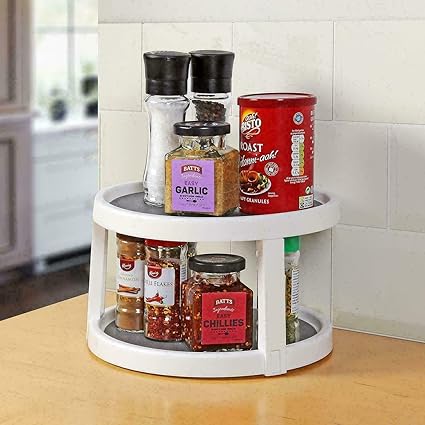 HYGRAD® UK Non Slip Plastic Pantry Spice Herb Jar Rack Storage Holder Cupboard Organiser (Corner Design)