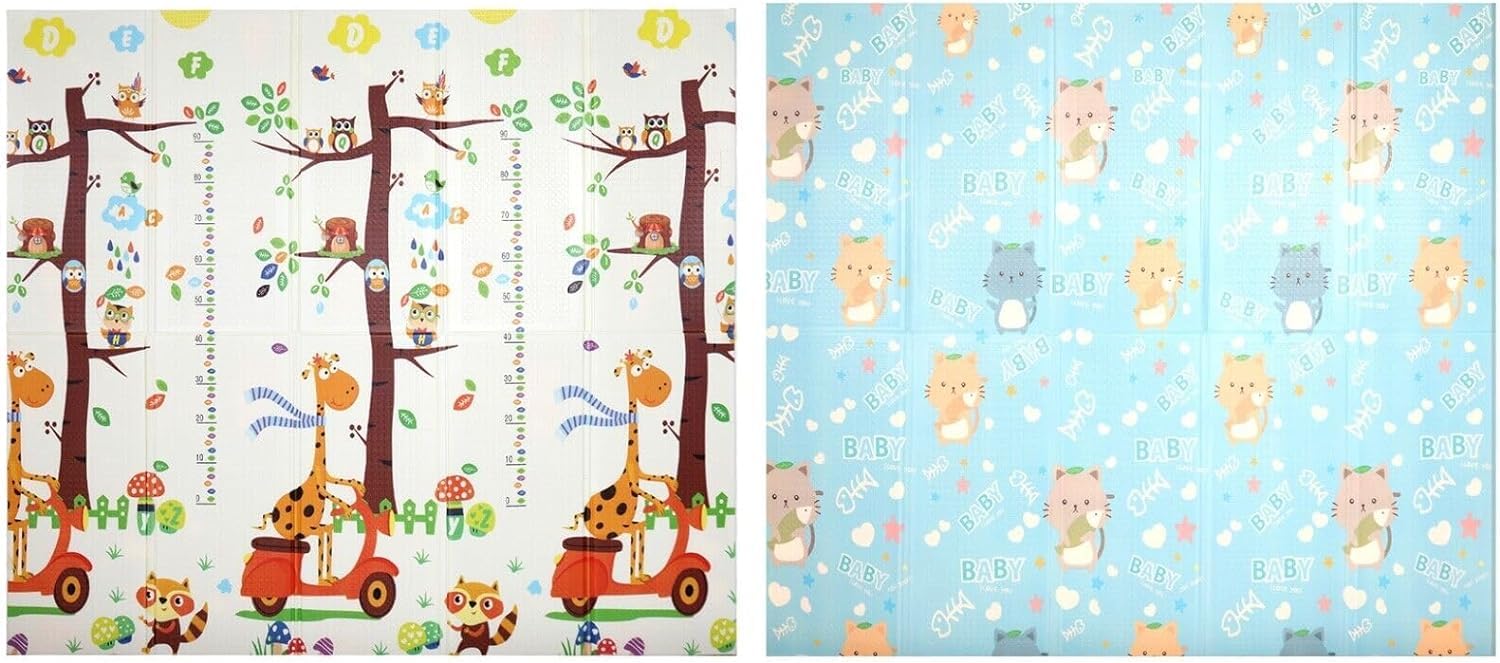 HYGRAD Toddler Floor Play Mat 2 Side Baby Play Mat Reversible Large Soft Gym Plat Mat Crawl Mat for Toddlers