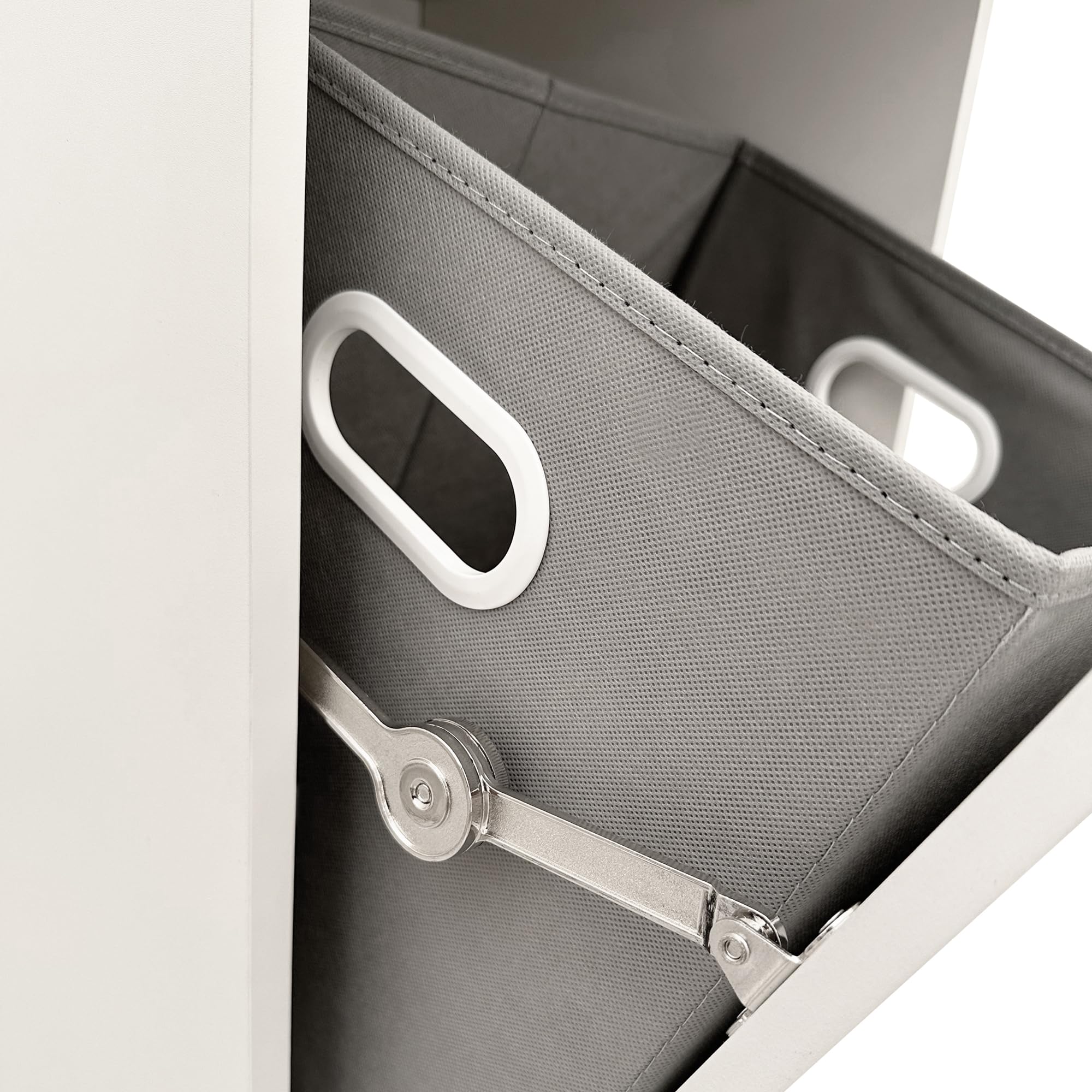 HYGRAD BUILT TO SURVIVE Tilt-out Laundry Hamper, Freestanding Dirty Clothes Cabinet Basket with Drawer and Removable Clothes Basket, Wooden Bathroom Laundry Organizer Cabinet for Bathroom Bedroom