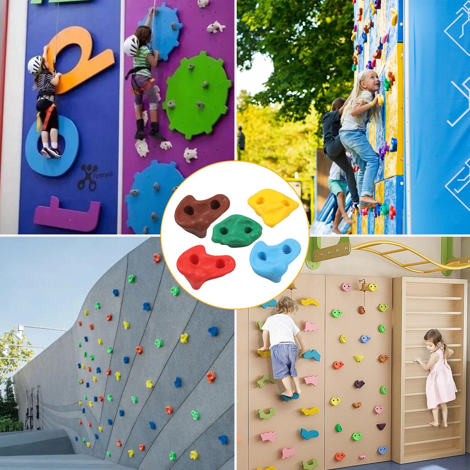 HYGRAD Rock Climbing Holds Outdoor Garden Home Rock Climbing Set of 20 Holds Kids Garden Activity Play Area