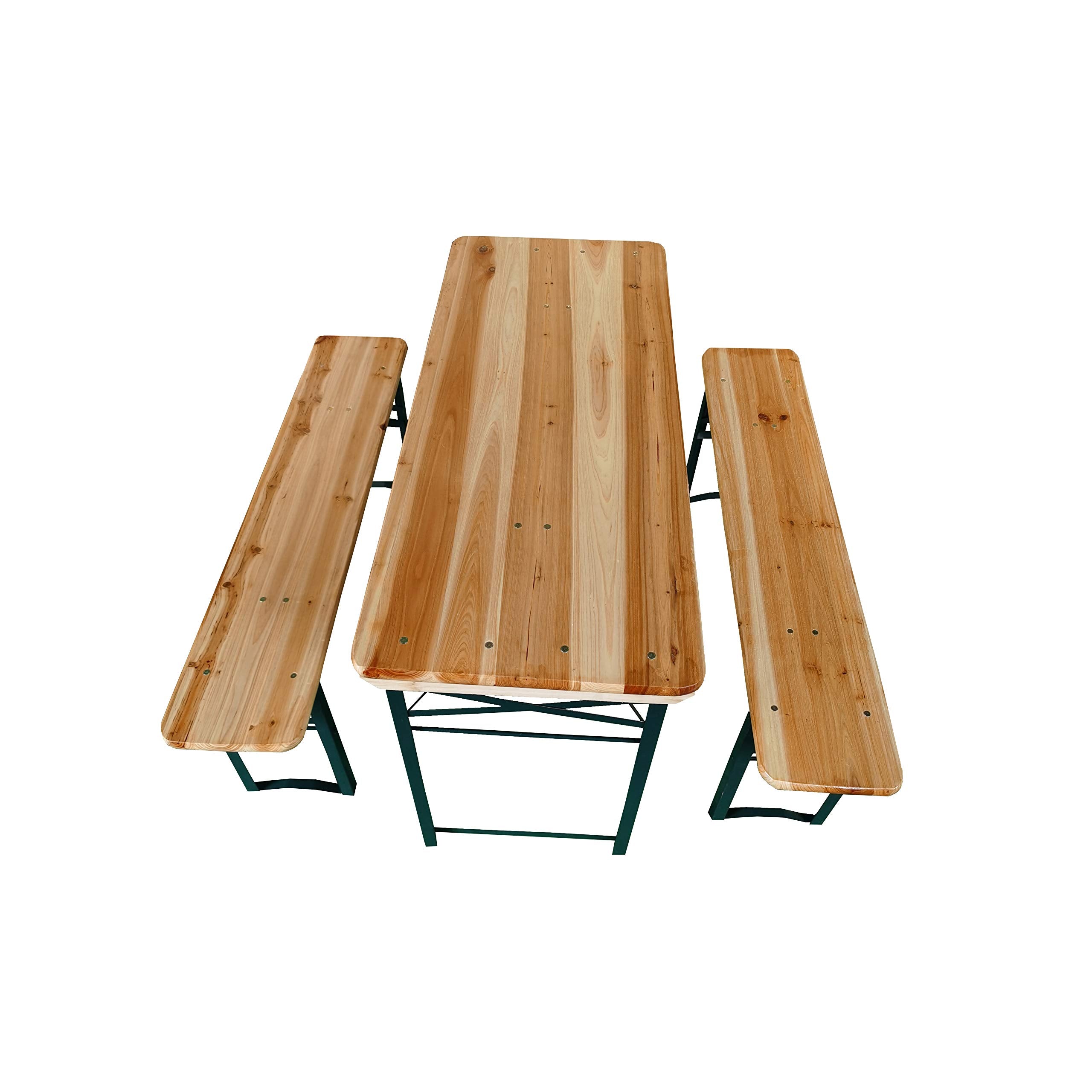 HYGRAD® 3 Piece Picnic Table And Bench Set Folding Beer Bench Outside Table and Bench Party Bench and Table Set