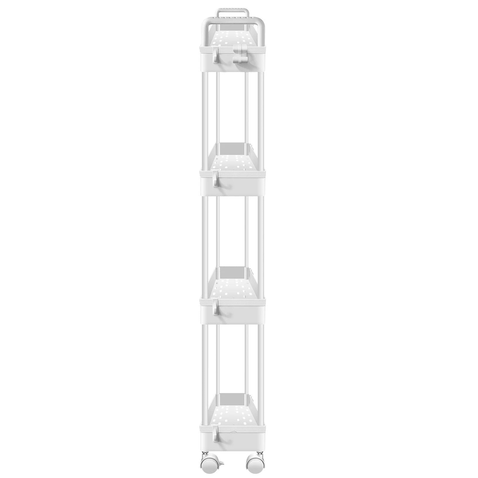 3/4/5 Tier Storage Trolley Cart on Wheels Slim Rolling Slide-Out Slim Utility Cart Storage Shelving Organizer for Kitchen Laundry Narrow Space Rack Space-Saving Bathroom Bedside Trolley
