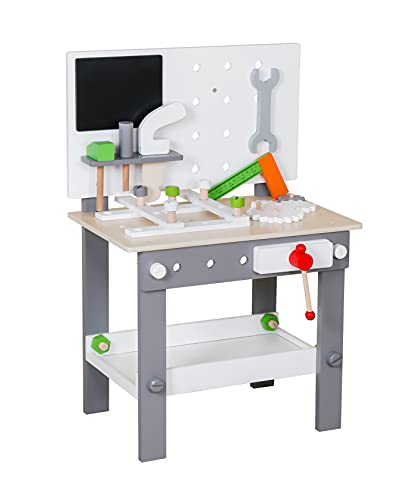 HYGRAD® Kids Work Bench And Tools Play Set Wooden Sturdy Pretend Play Builder, Plumber Work Station Set With Tools