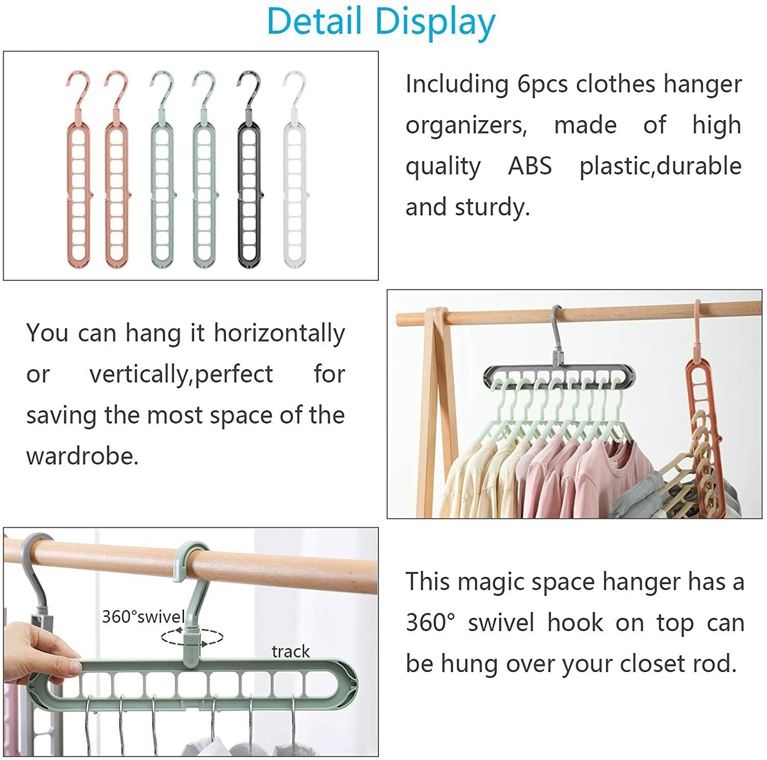 12Pcs Space Saver Saving Hanger Clothes Magic Closet Organizer Multi Hangers UK