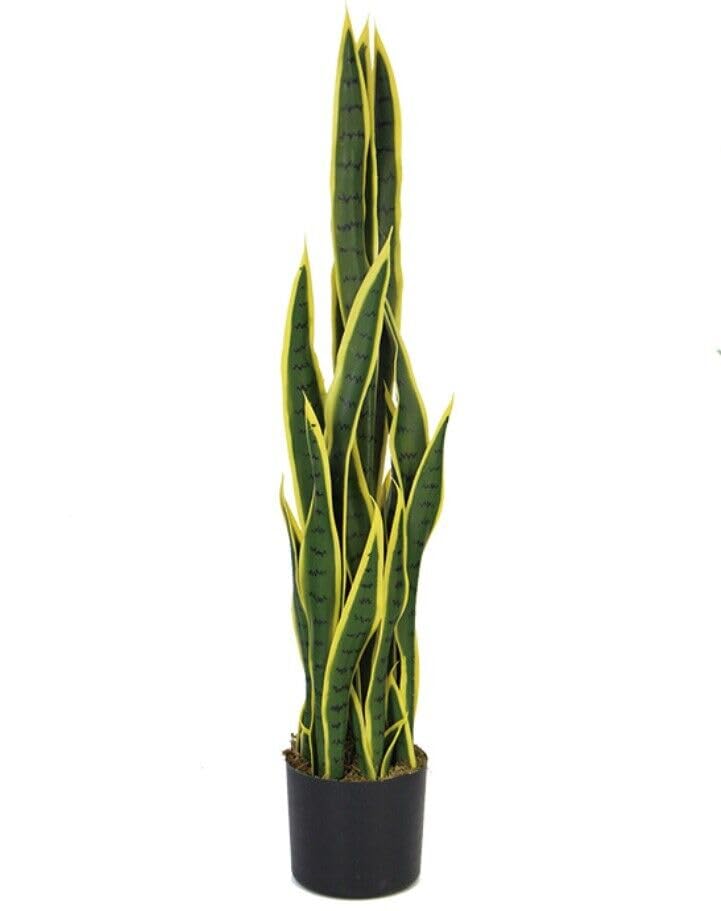 HYGRAD BUILT TO SURVIVE Large Artificial Fake Tree Plants Indoor Fake Decorative Plants In Pot Outdoor Fake Plant Pots Flora Exotic Tree Plants In Pots (Snake Plant sansevieria - 90cm)