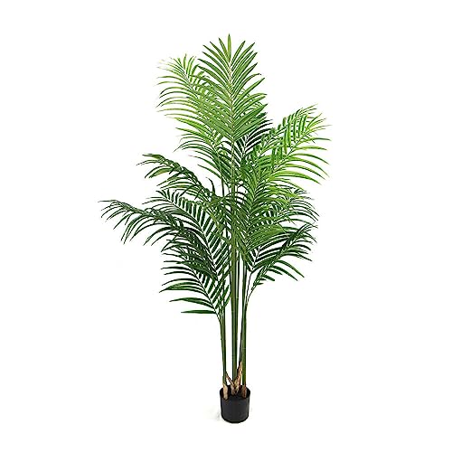 HYGRAD BUILT TO SURVIVE Large Artificial Fake Tree Plants Indoor Fake Decorative Plants In Pot Outdoor Fake Plant Pots Flora Exotic Tree Plants In Pots (Areca Palm - 160cm)