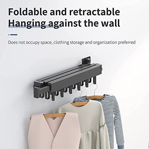 HYGRAD BUILT TO SURVIVE Clothes Drying Rack Wall Mounted Clothes Drying Airer Rack, Retractable Fold Away Laundry Drying Rack Outdoor & Indoor Neat Formal Drying Rack (Three Rod - 114cm Long)