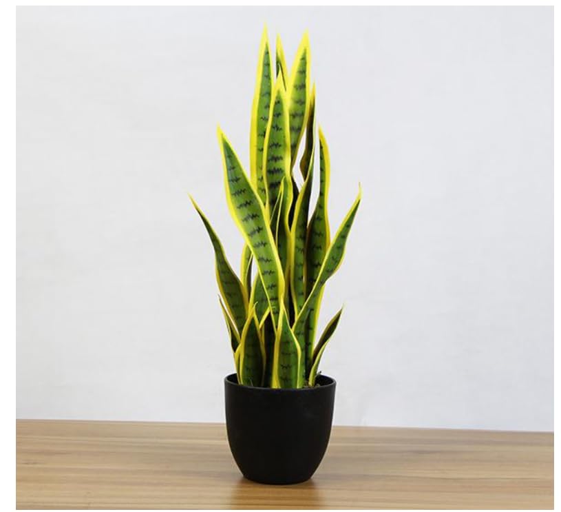 HYGRAD BUILT TO SURVIVE Large Artificial Fake Tree Plants Indoor Fake Decorative Plants In Pot Outdoor Fake Plant Pots Flora Exotic Tree Plants In Pots (Snake Plant sansevieria - 90cm)