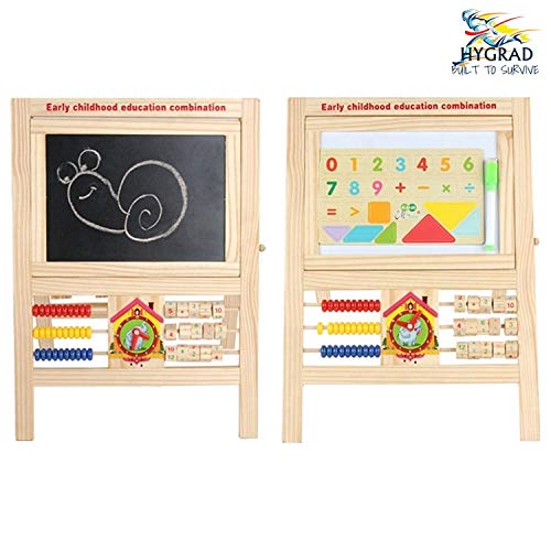 HYGRAD® 7 in 1 Kids Educational Easel Blackboard Multi-Activity Drawing Board Alphabet Numbers WhiteBoard