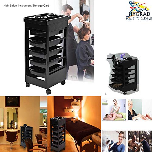 HYGRAD® 6 Tier Hairdresser Trolley Beauty Salon Trolley Practical For Salon Essentials Easy To Move Compartment Trolley For Hairdresser Accessories.