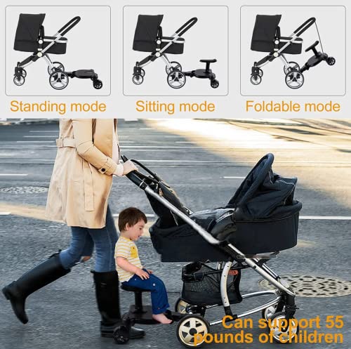 thumbnail image 2 of Universal 2-in-1 Stroller Board With Detachable Seat – Fits Most Strollers, Holds Up To 55 Lbs, For Kids 2-6 Years Old 2 of 14