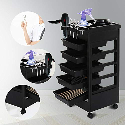 HYGRAD® 6 Tier Hairdresser Trolley Beauty Salon Trolley Practical For Salon Essentials Easy To Move Compartment Trolley For Hairdresser Accessories.