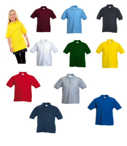 2015 SUMMER FRUIT COLOURS CHILDRENS UNISEX KIDS POLO T SHIRT AGES 3-14 YEARS UK