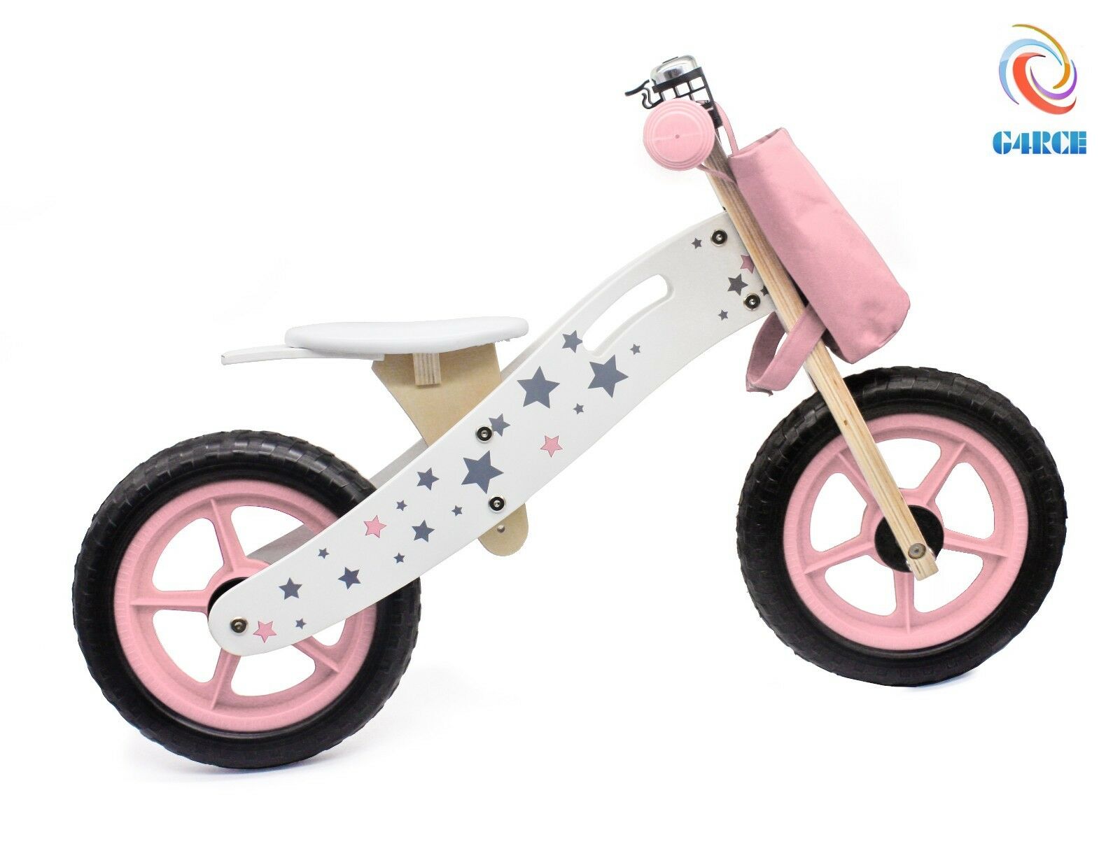 HYGRA Wooden Balance Bike Kids Running Walking Lightweight Training Bikes + Bell