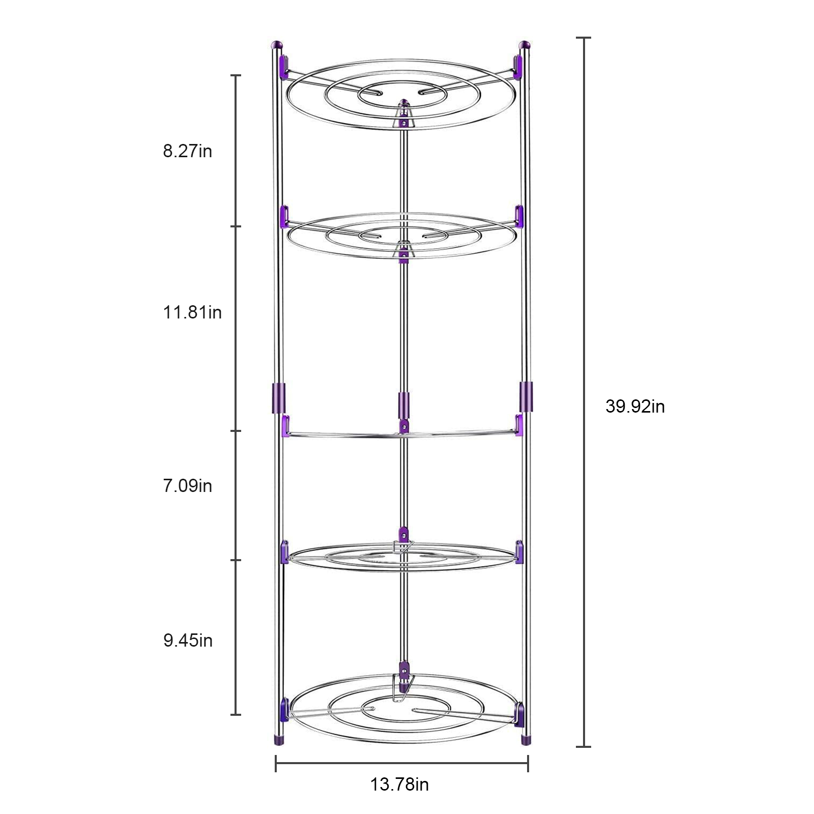 5 Tier Kitchen Pots And Pans Storage Rack Large Pots & Pans Corner Rack Holder