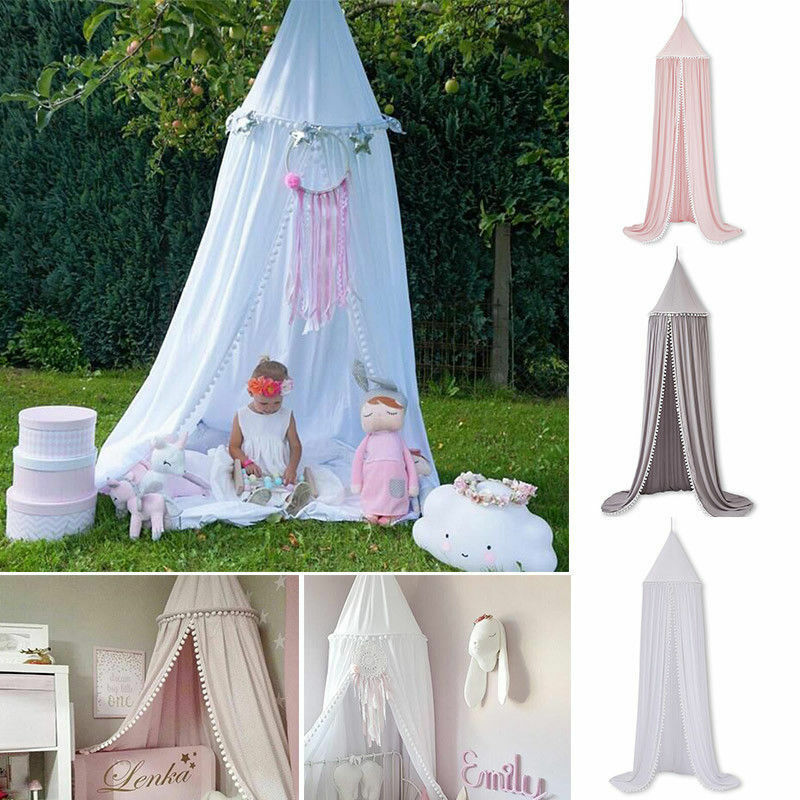 Kids Baby Bed Canopy Bedcover Mosquito Net Curtain Bedding Dome Tent Cotton