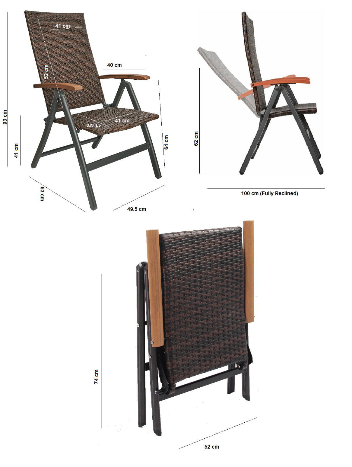 Folding Camping Chairs Picnic Fishing Deck Chair Beach Outdoor Seat Garden  Patio