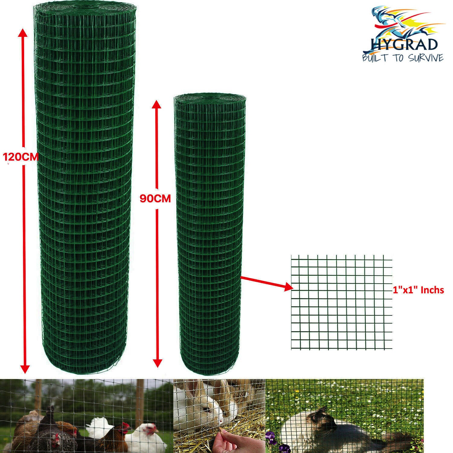PVC Coated Mesh Wire Green Fencing 90/120cm Garden Galvanised Fence Ne –  House Of Shopping