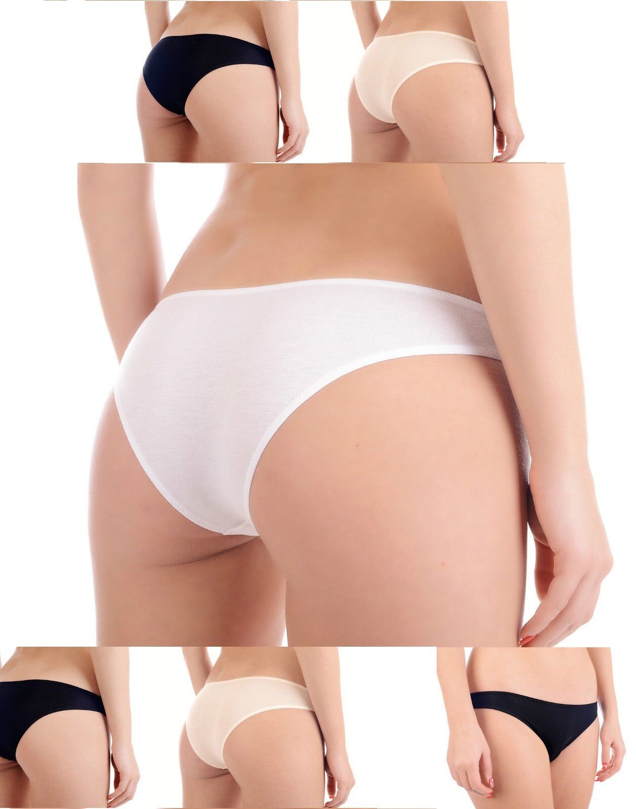 Bamboo Organic Women Ladies Girls Underwear Panties Black White Nude Size S  M L 