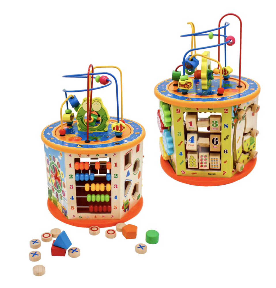 Wooden Activity Cube 8 in 1 Baby Bead Maze Toys Gift Educational Early Learning