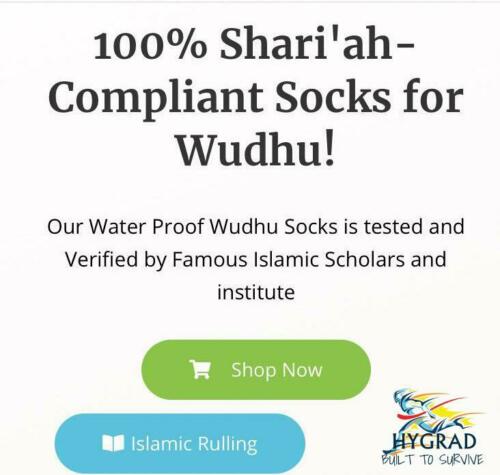HYGRAD Waterproof Outdoor Socks Muslim Prayer Wudhu Socks Sharia Compliant UK